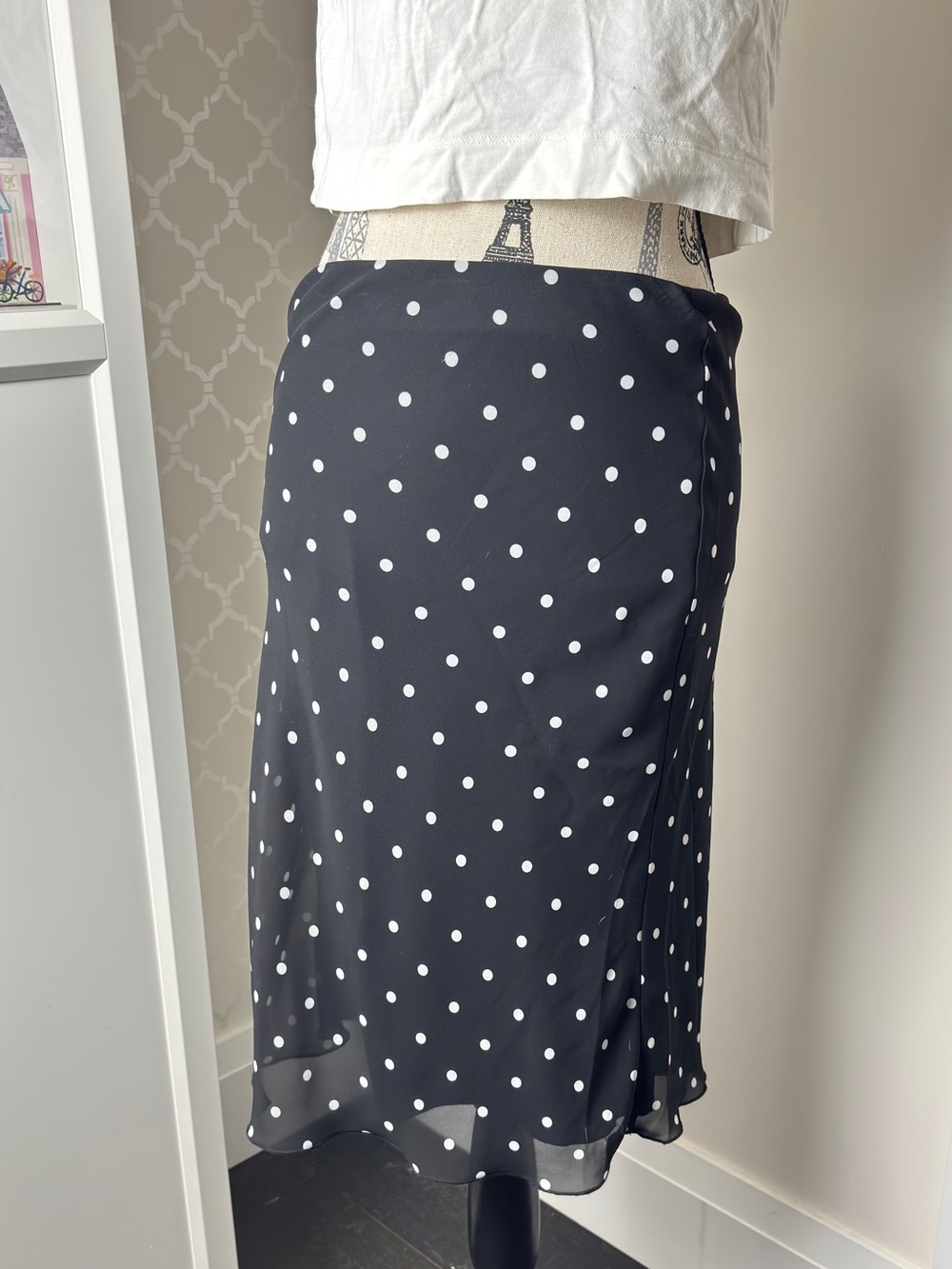 Dynamite polka dot midi skirt